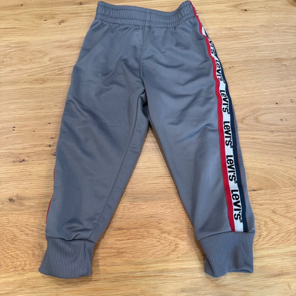Levis Toddler Boys Grey Track Pants Logo‎ Side Stripe Joggers 2T 9048-G6M